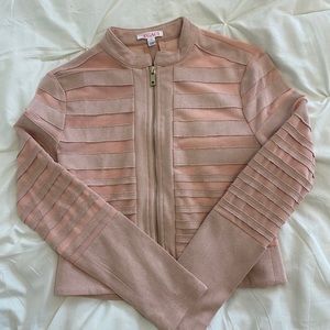 Suede and Mesh Zip up jacket perfect for fashion